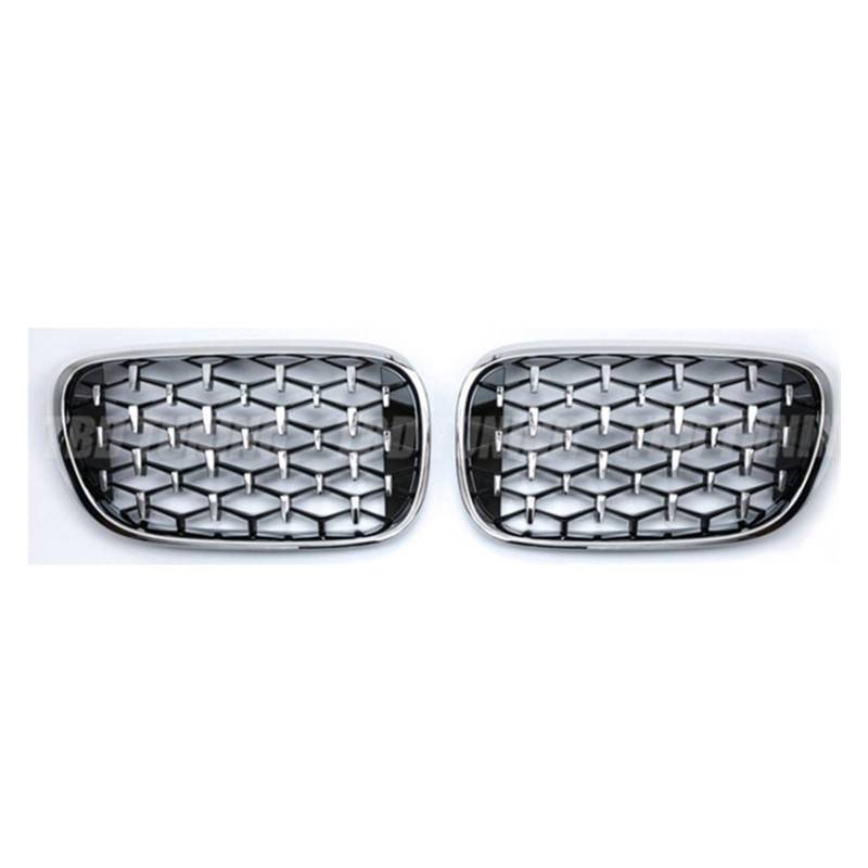 Grill Front Für 7 Series G11 G12 730li 740li 2016-2019 Diamant Auto Vorderen Stoßfänger Nierengrill Racing Grills Auto ABS Gitter Grill Teile Doppelsteg Nieren Vorne Grill(Silber) von SPUFKGE