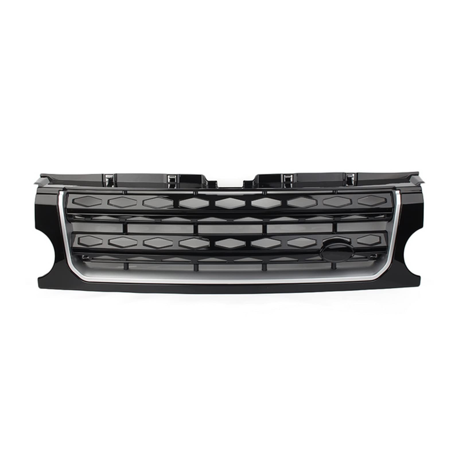 Grill Front Für Land Für Rover Für Discovery 3 L319 LR3 2005 2006 2007 2008 2009 Auto-Renngrills Frontnierenhaubenform Styling-Grill Doppelsteg Nieren Vorne Grill(Black Silver Black) von SPUFKGE