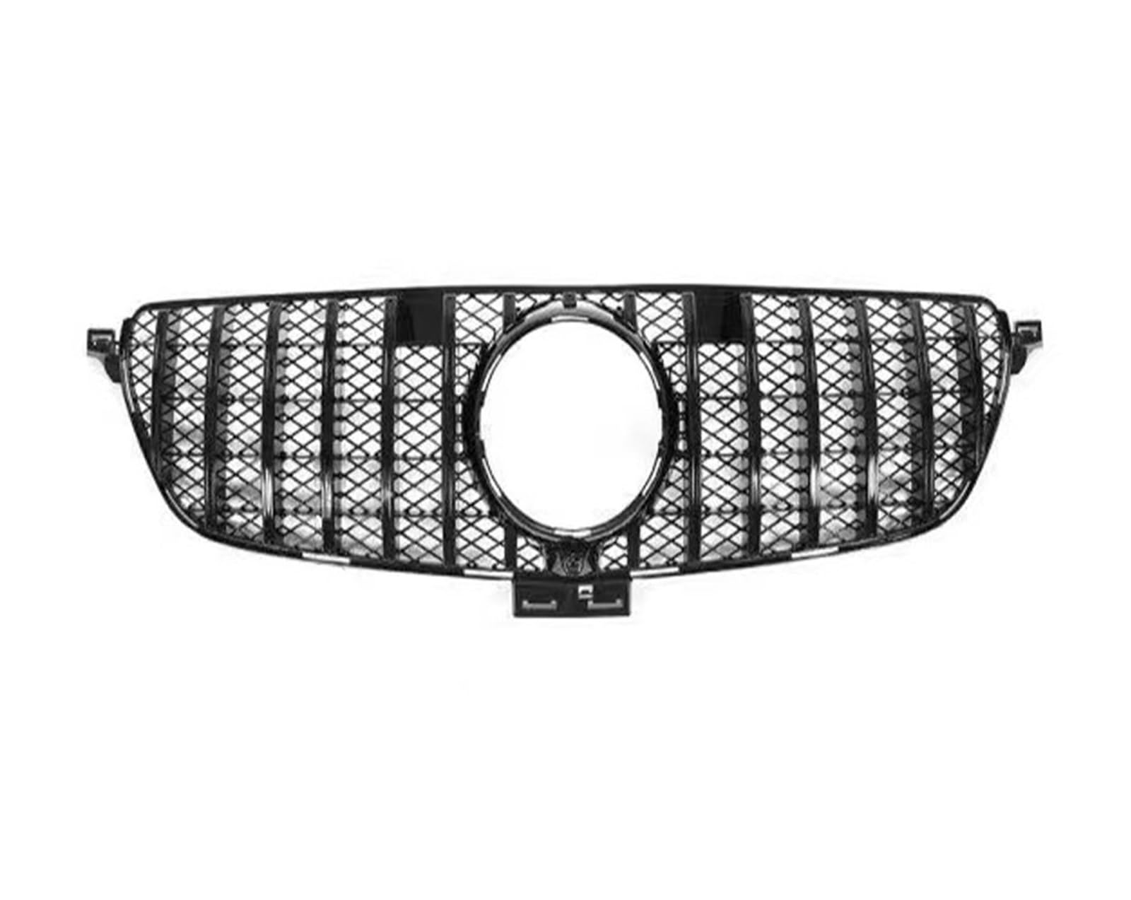 Grill Front Für W166 Für Benz GLE 350 500 320 400 300 2015-2019 GT Diamond GTR Style Fronthaubengrill Renngrill Tuningzubehör Doppelsteg Nieren Vorne Grill(GT Black B Style) von SPUFKGE