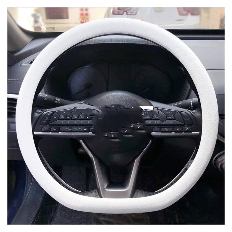 Lenkradbezug Auto Auto Sommer Universal Silikon Lenkrad Abdeckung Elastische Handschuh Abdeckung Textur Weiche Multi Farbe Auto Dekoration DIY Zubehör Lenkradhüllen(Weiß) von SPUFKGE