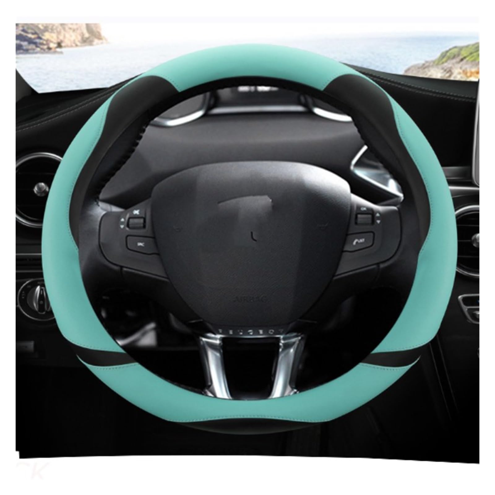 Lenkradbezug Auto Für Peugeot 208 2012 2013 2014~2018 Für Peugeot 308 2008~2021 Mikrofaser Leder Auto Lenkrad Abdeckung Auto Zubehör Lenkradhüllen(B) von SPUFKGE