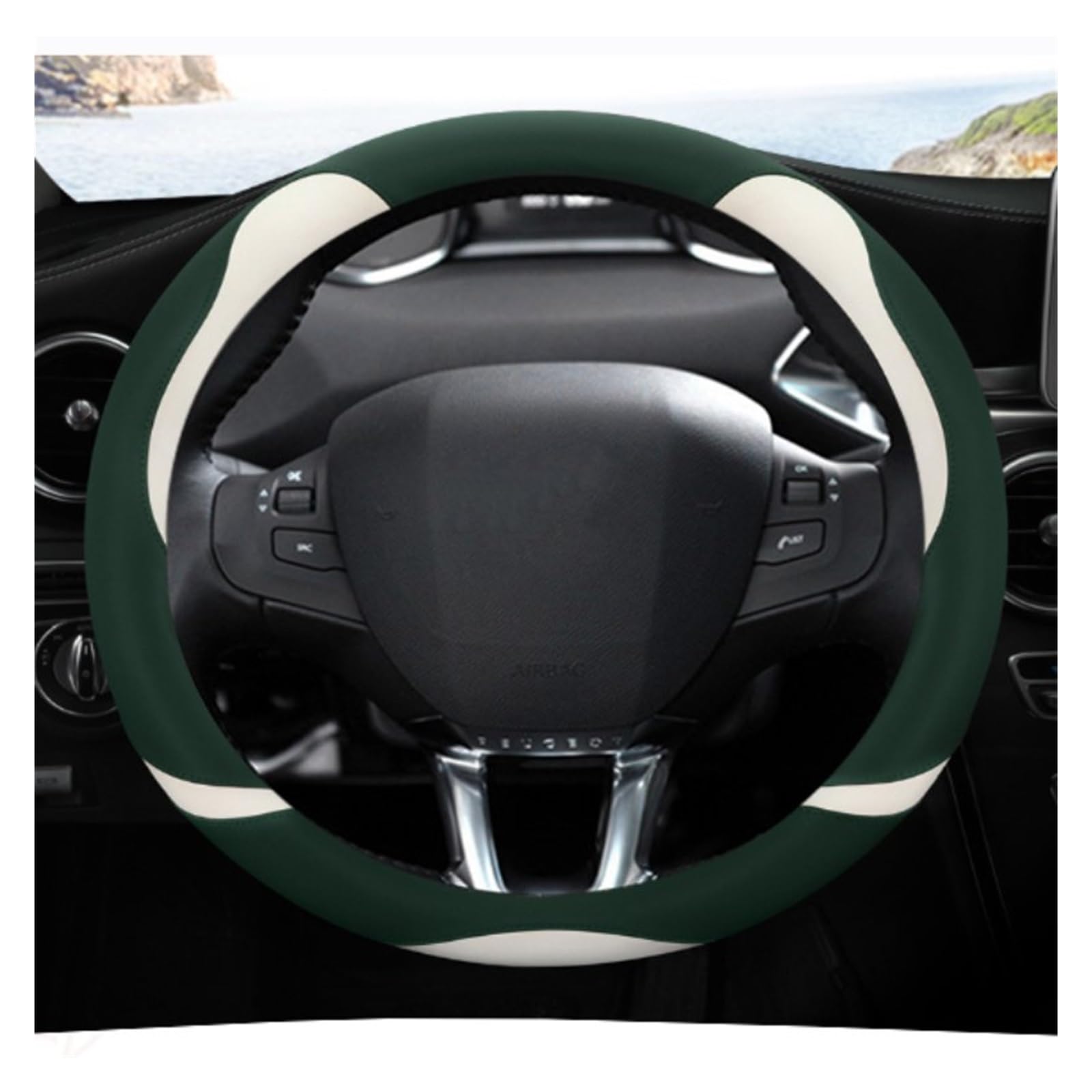 Lenkradbezug Auto Für Peugeot 208 2012 2013 2014~2018 Für Peugeot 308 2008~2021 Mikrofaser Leder Auto Lenkrad Abdeckung Auto Zubehör Lenkradhüllen(H) von SPUFKGE