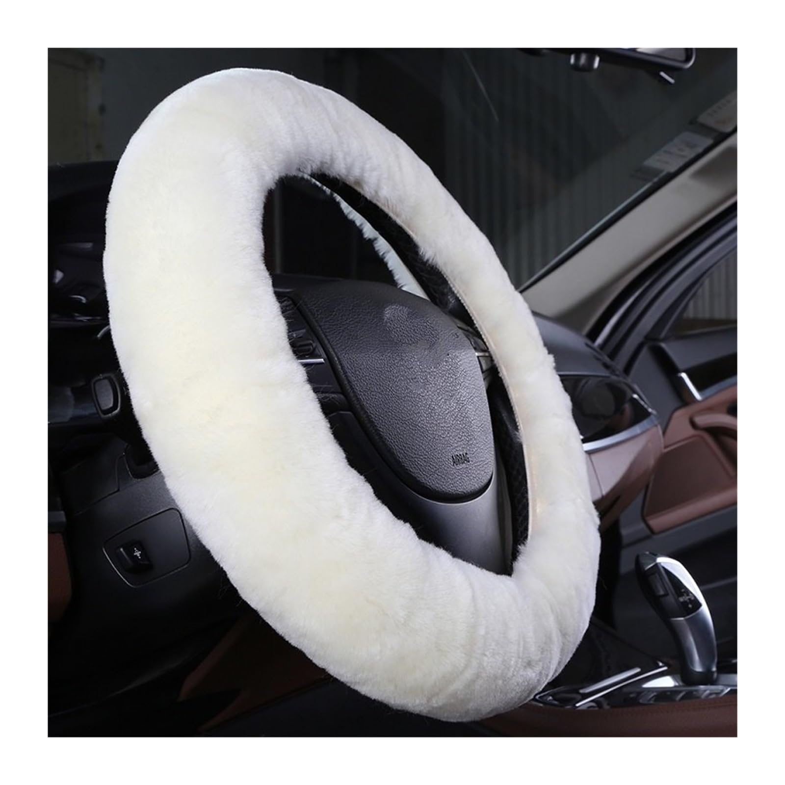 Lenkradbezug Auto Universalgröße-Lenkrad (33 cm–42 cm), Auto-Styling-Lenkradabdeckungen Farbe Autoteile Lenkradhüllen(Cream White) von SPUFKGE