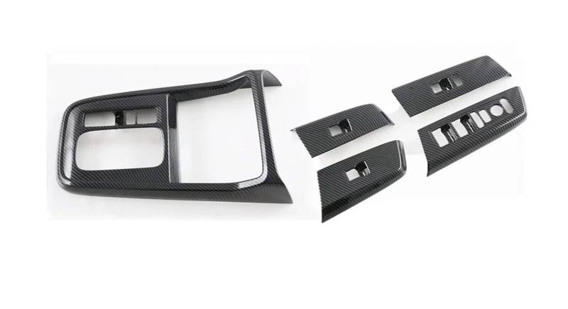 RHD LHD Für CR-V Für CRV 2023 2024 Abs Carbon Fiber Innen Fensterheber Schalter Taste Panel Abdeckung Trim Getriebe Shift Panel Styling Auto Innendekoration Interieur Dekor(LHD 2SETS) von SPUFKGE