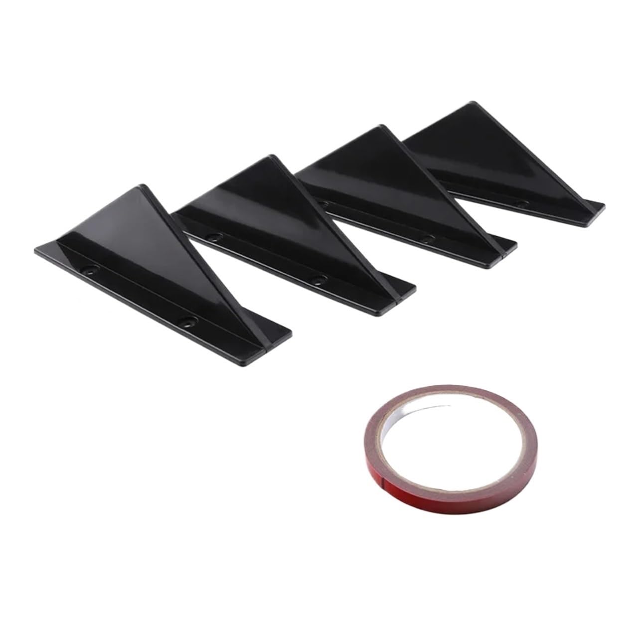 Spoiler Flügel 4 Stück Universal Auto Heckspoiler Spoiler Schwarz Arc Heckstoßstange Lippendiffusor Haifischflossen Kinnstoßstangenschutz Schutzabdeckung Heckspoiler Flügel(4pcs Flat Black) von SPUFKGE