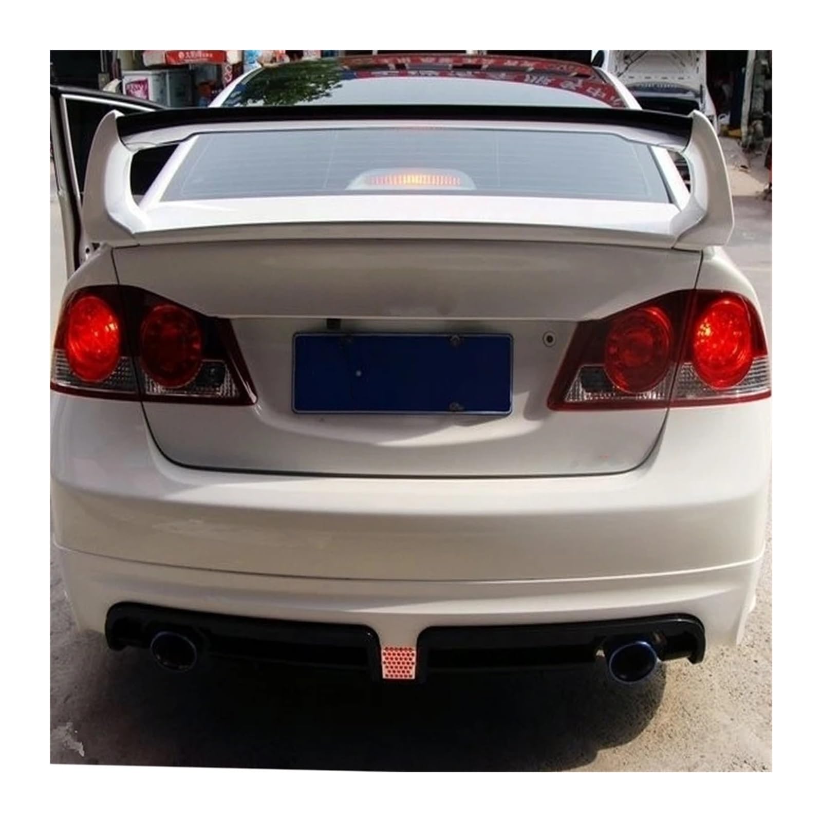 Spoiler Flügel ABS Auto Heckflügel Lip Spoiler Für Civic 2006 2007 2008 2009 2010 2011 Racing Stil Hinten Stamm Spoiler Heckspoiler Flügel(Beige) von SPUFKGE