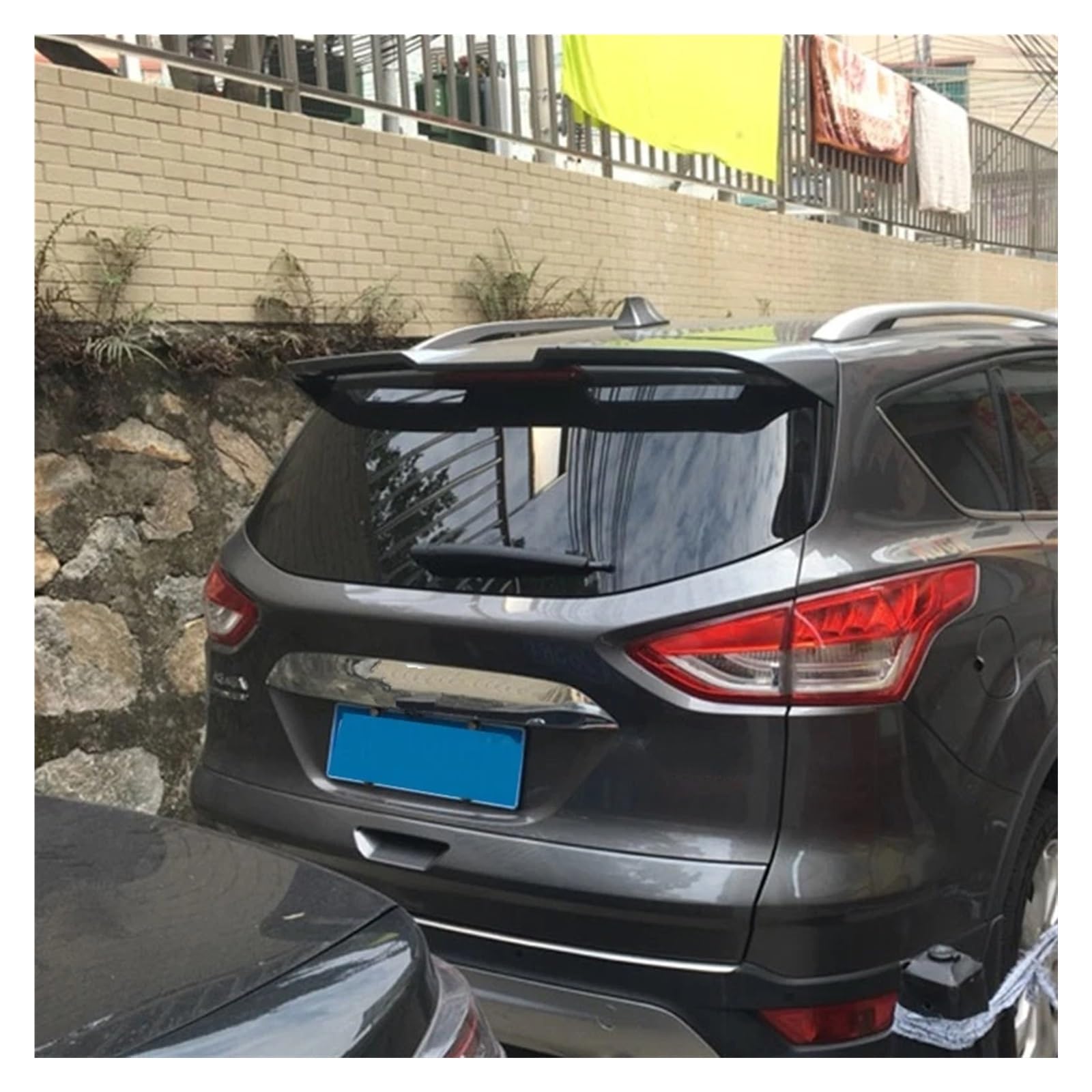 Spoiler Flügel Für Ford Für Escape Für Kuga ST Spoiler 2013 2014 2015 2016 2017 ABS Primer Farbe Heckspoiler Auto Hinten Flügel Lip Spoiler Schwanz Flügel Heckspoiler Flügel(Bright Black) von SPUFKGE