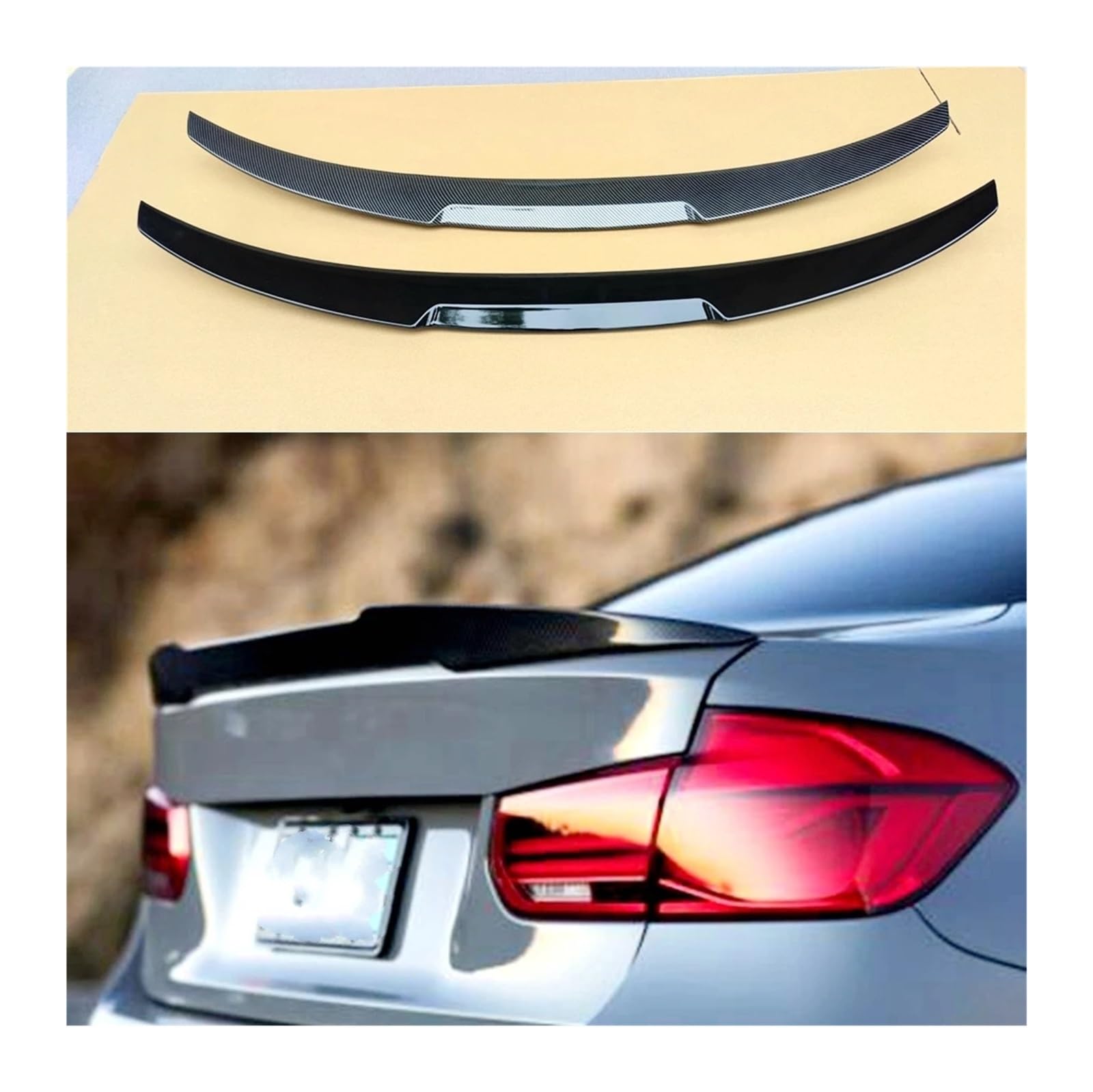 Spoiler Flügel Für M4 Stil Farbe Hinten Lip Spoiler Für F30 3 Serie F80 F35 2012 2013 2014 2015 2016 2017 2018 ABS Schwanz Trunk Flügel Dekoration Heckspoiler Flügel(Unpainted Primer) von SPUFKGE