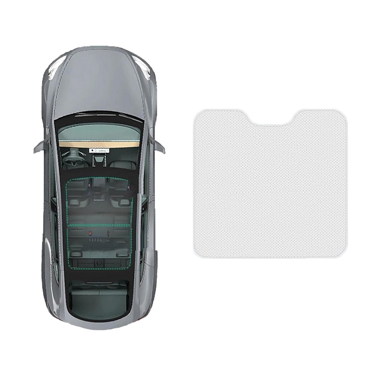 Autofenster Sonnenschutz Für Volvo V40 2013-2019,Sonne Dach Schatten Dachfenster Rollo Schattierung Vorne Hinten Schiebedach Sonnenschutz,A-Gray White Regular Style von SPYKEY