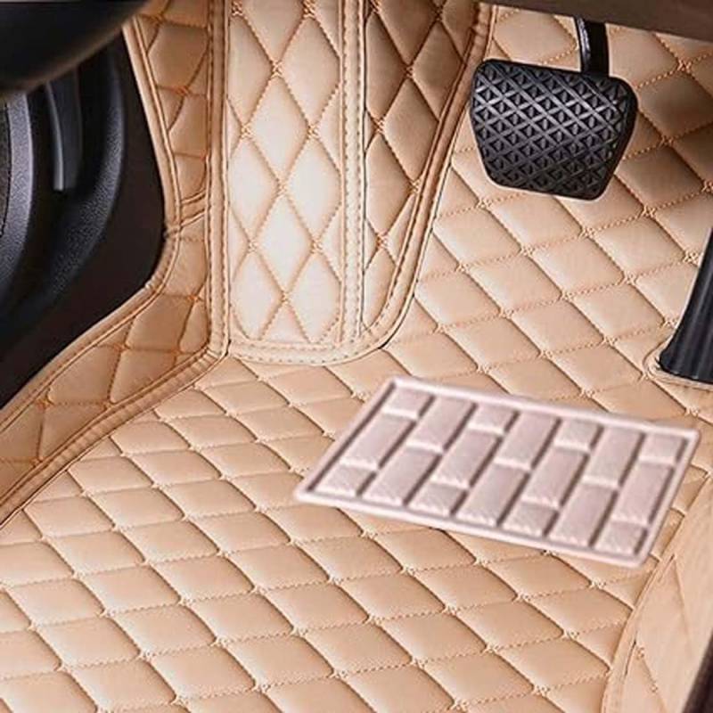 Auto-Leder-Fußmatten für Renault Megane Limousine 2003 2004 2005 2006, vorne und hinten, wasserdicht, rutschfeste Fußpolster, Automobil-Innenzubehör, 1 Stück, B Beige von SPYMX