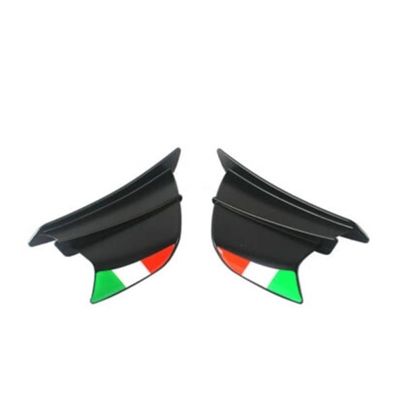 2PCS Motorrad Winglet Aerodynamische Spoiler Flügel Für Y&amaha Für YZF Für R1 Für R6 Für R25 Für S1000RR(Black with Decals) von SPeesy