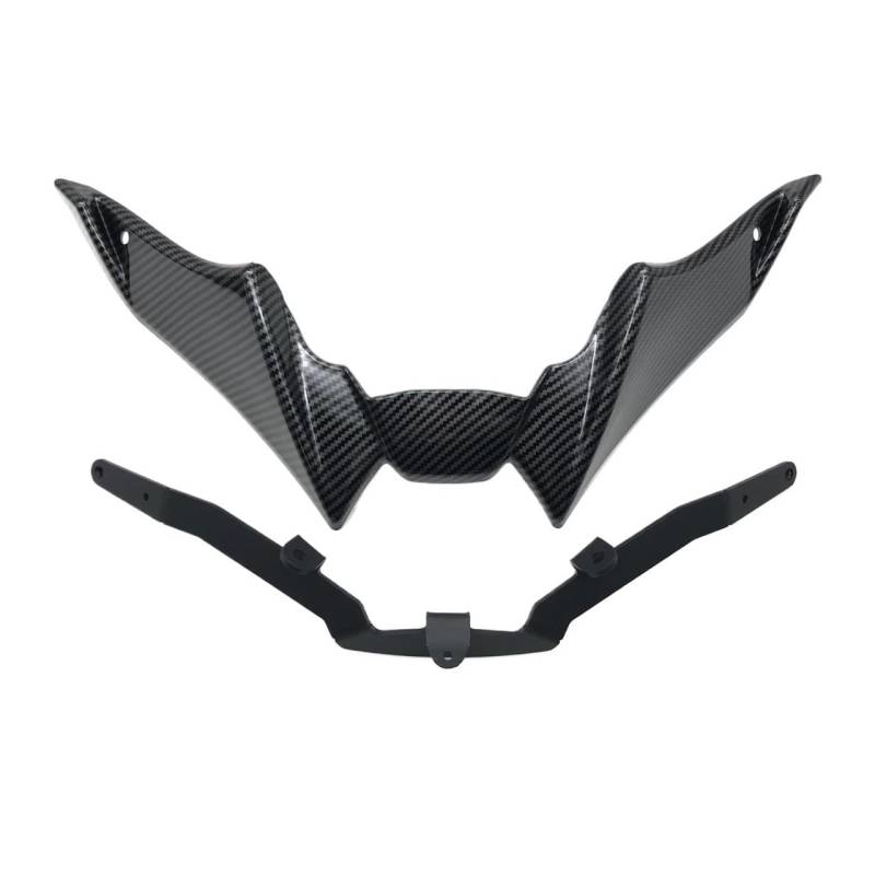 Für Y&amaha Für MT-09 SP/FZ Für MT 09 Für MT09 Winglet Motorrad Zubehör Frontspoiler Aerodynamische Flügel Kit Verkleidung(Carbon fiber look) von SPeesy