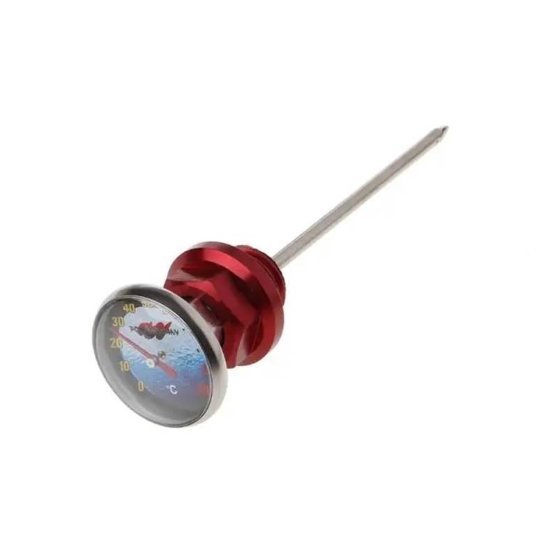 Ölmessstab Motorräder Für 110CC Für 125CC Motorrad Teile Öl Tank Temperatur Messgeräte Retrofit Lange Nal Thermometer Ölmessstab(Red) von SPeesy