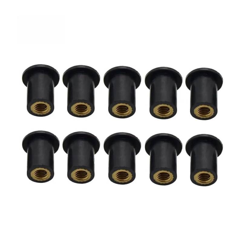 SPeesy M5 5MM Motorradzubehör Windschutzscheiben-Wellenmutter Gummi-Wellenmuttern Für Y&amaha Für YZF Für R125 Für YZF Für R15 Für R25(10 Pieces 5MM) von SPeesy