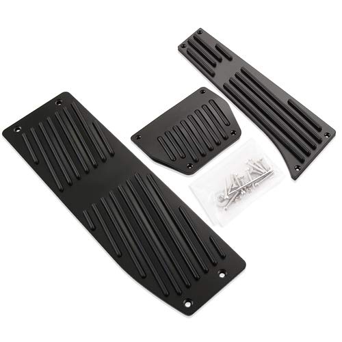 FußStüTze Pedale Aluminiumlegierungs-Rest-Gas-Pedal-Bremspedal-Fit-Verwendung for BMW X1 M3 E39 E46 E87 E84 E90 E91 E92 E92 FußStüTze Bremse(Black 3PCS AT) von SQIANKUN