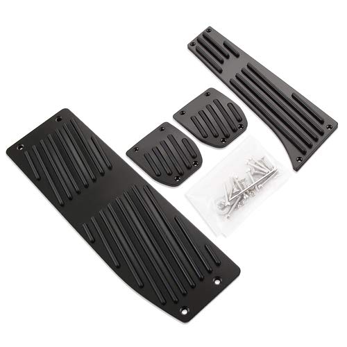 FußStüTze Pedale Aluminiumlegierungs-Rest-Gas-Pedal-Bremspedal-Fit-Verwendung for BMW X1 M3 E39 E46 E87 E84 E90 E91 E92 E92 FußStüTze Bremse(Black 4PCS MT) von SQIANKUN