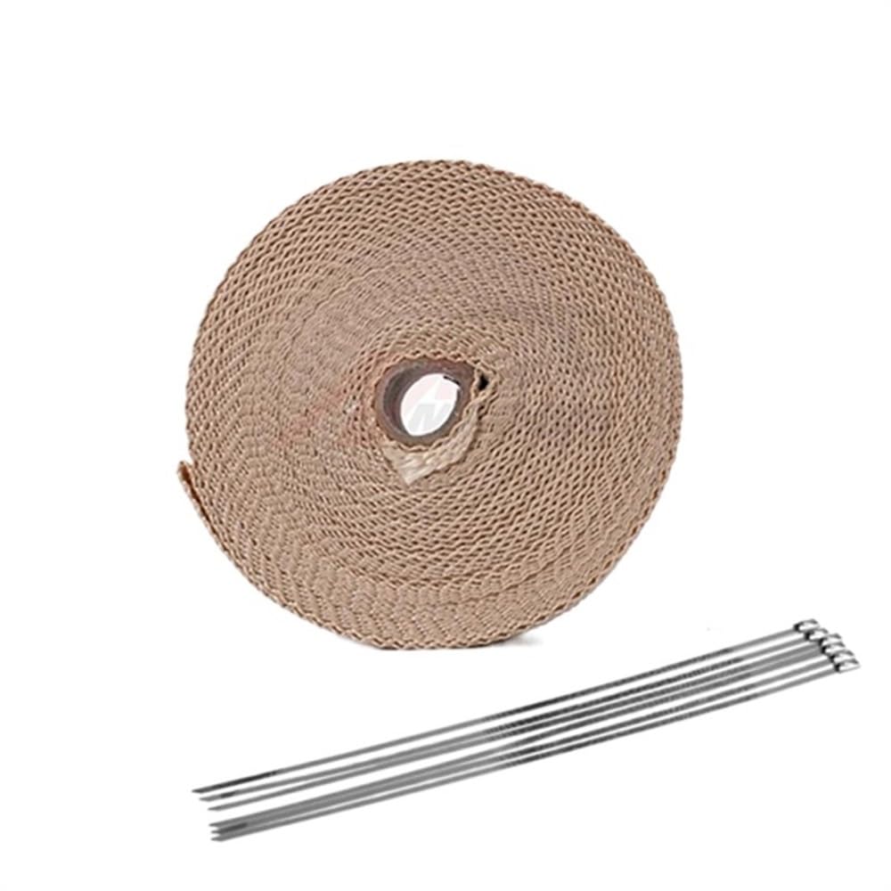 Hitzeschutzband 1,5 mm * 50 mm * 5 m 10 m 15 m Wärmeauspuff 10 m Rohr-Hitzeschild for die reflektierende Isolierung des Ansaugluftkühlers Auspuff Hitzeschutzband(10m Beige) von SQIANKUN