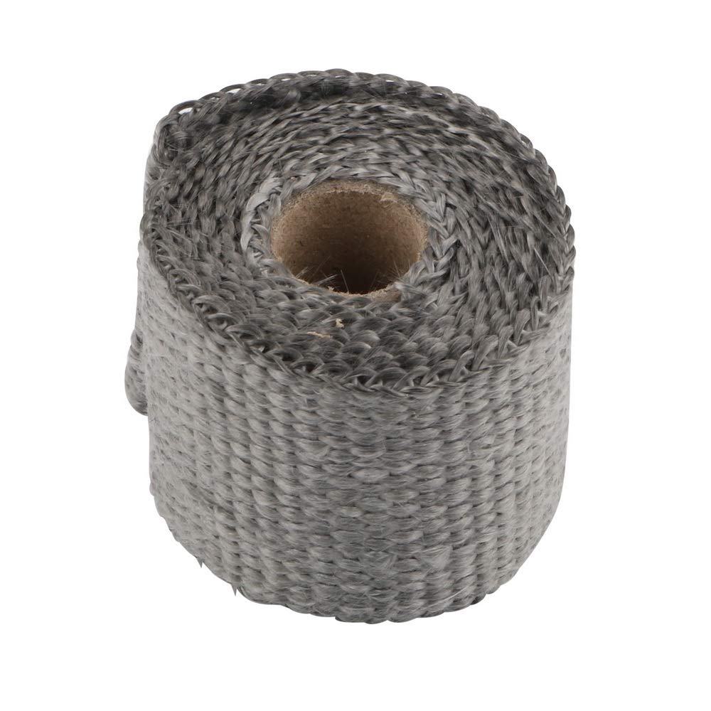 Hitzeschutzband 5 cm * 1,5 m Titan/Schwarz Auspuff Hitze Wrap Rolle for Motorrad Faser Hitzeschild Band Beständig Downpipe Motorrad Zubehör Auspuff Hitzeschutzband(Gray) von SQIANKUN