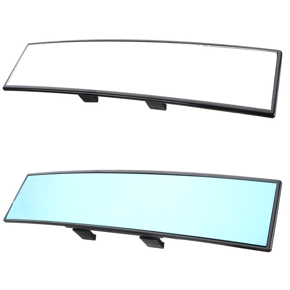 Innenspiegel Auto 1 PCs Universal Car Mirror Innenansichtspiegel Auto Rückspiegel Anti-Blend-Weitwinkel-Oberfläche Blaues Spiegel Autozubehör RüCkspiegel(Anti-glare Blue) von SQIANKUN