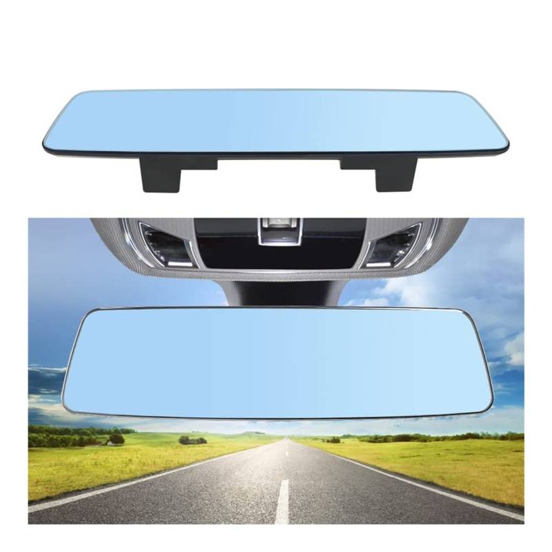 Innenspiegel Auto Autospiegel Innenraum Rückspiegel universeller Oberflächenblau-Spiegel Anti-Blendweitwinkel Blue Frameless Mirror Autozubehör RüCkspiegel von SQIANKUN