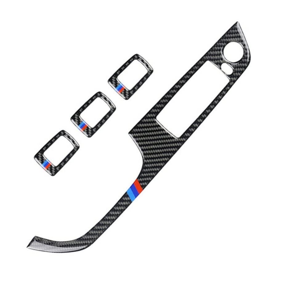 Interieurleisten Passende Verwendung for BMW E90 E92 E93 Kohlefaser Auto Air Vent Outlet Innenverkleidung Schalter Taste Verkleidungsabdeckungen Car Styling Zubehör Interieur Dekor Carbon(Switch Butto von SQIANKUN