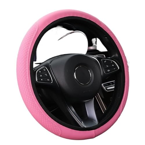 Lenkradbezug Auto-Radabdeckung, rutschfeste, schweißabsorbierende Faser, for alle Jahreszeiten, universelle Lenkradabdeckung Lenkrad BezüGe(Pink Color) von SQIANKUN