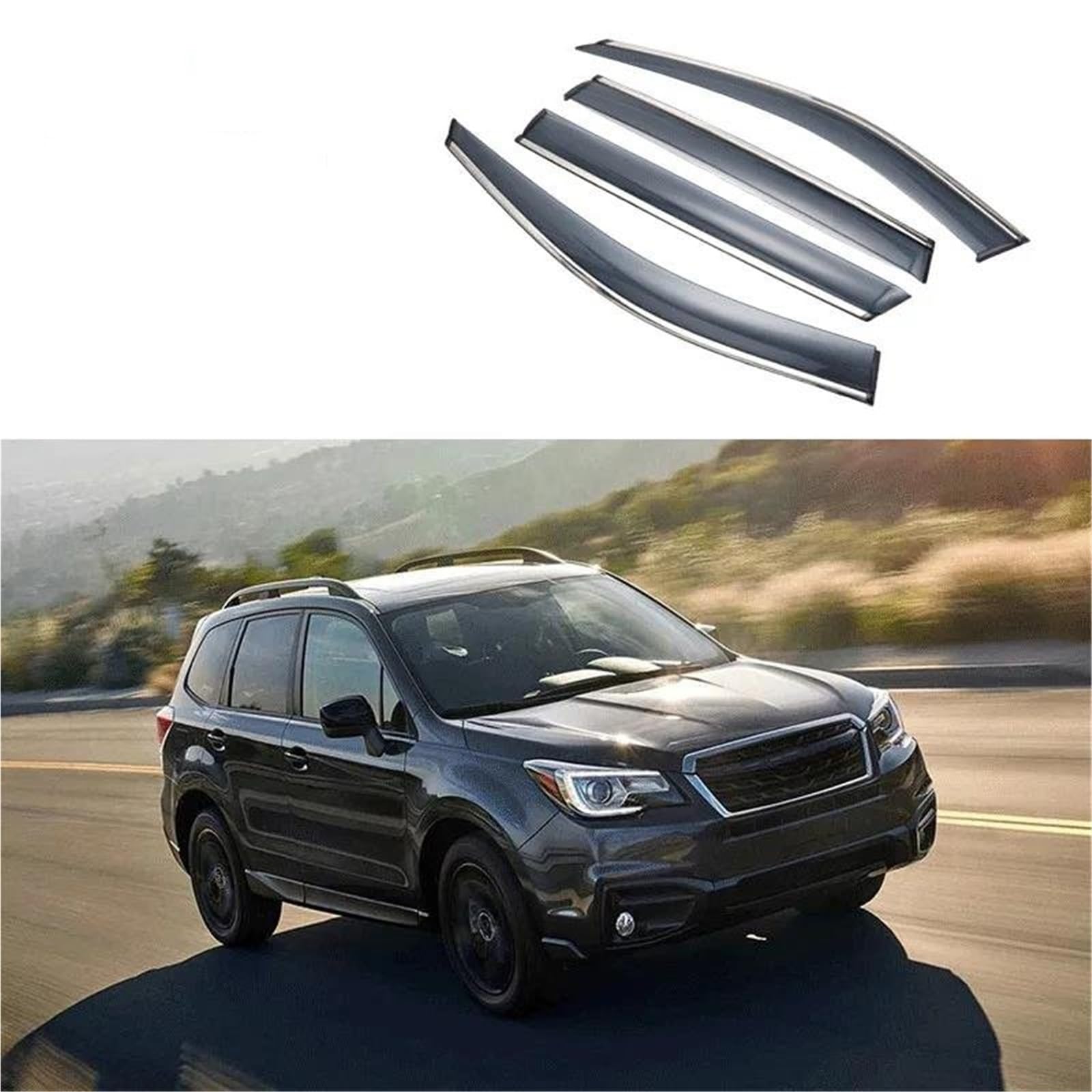 Seitenscheiben-Windabweiser Auto Fenster Regen Schild Visier Guards Schutz Sonne Wind Schatten Abdeckung Für Subaru Für Forester 2013-2018 Auto Regenabweiser von SQIFBA