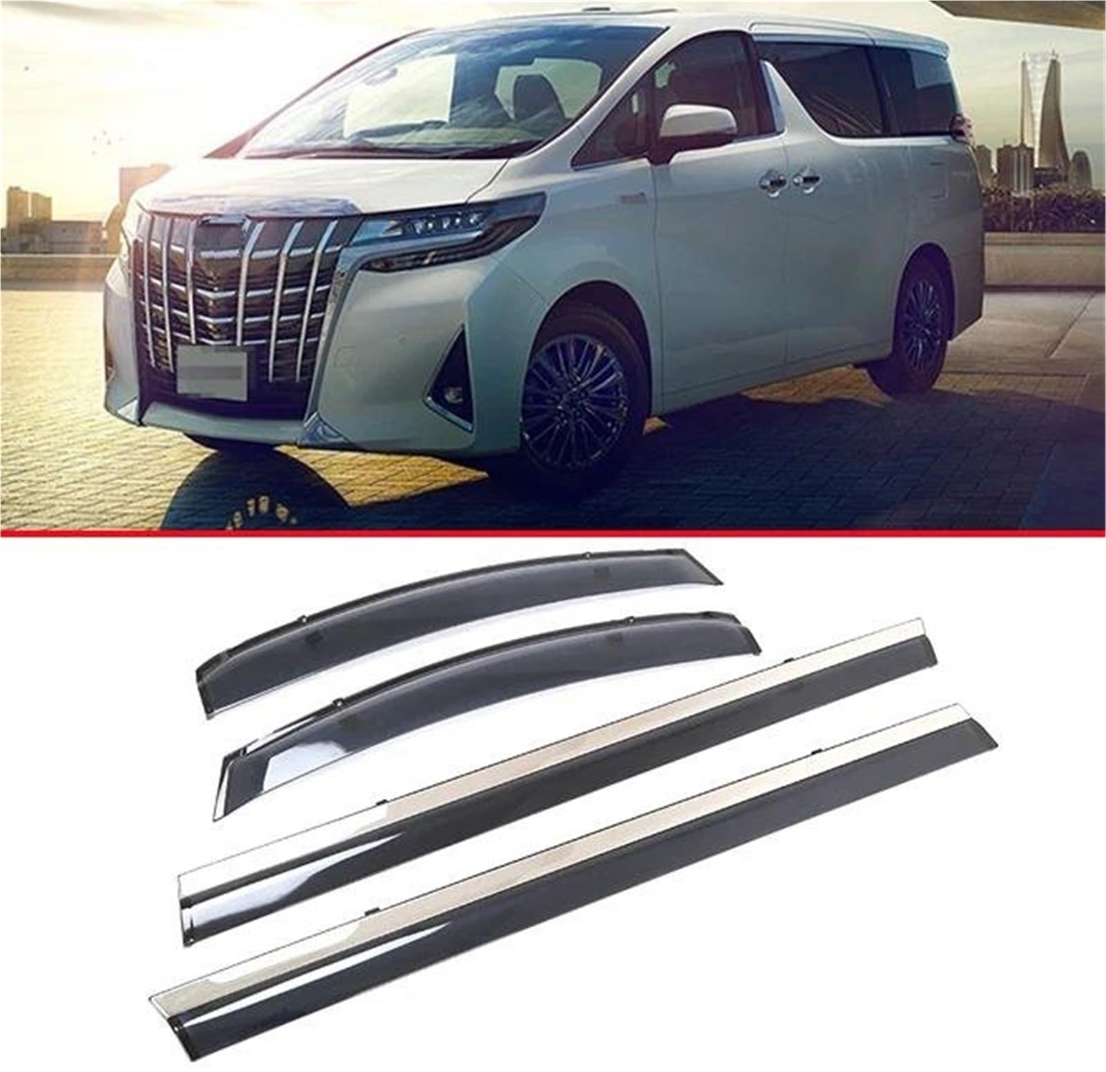 Seitenscheiben-Windabweiser Auto Fenster Windabweiser Visier Regen/Sonnenschutz Vent Für Toyota Für Alphard Für Vellfire AH30 2016-2020 Auto Regenabweiser von SQIFBA