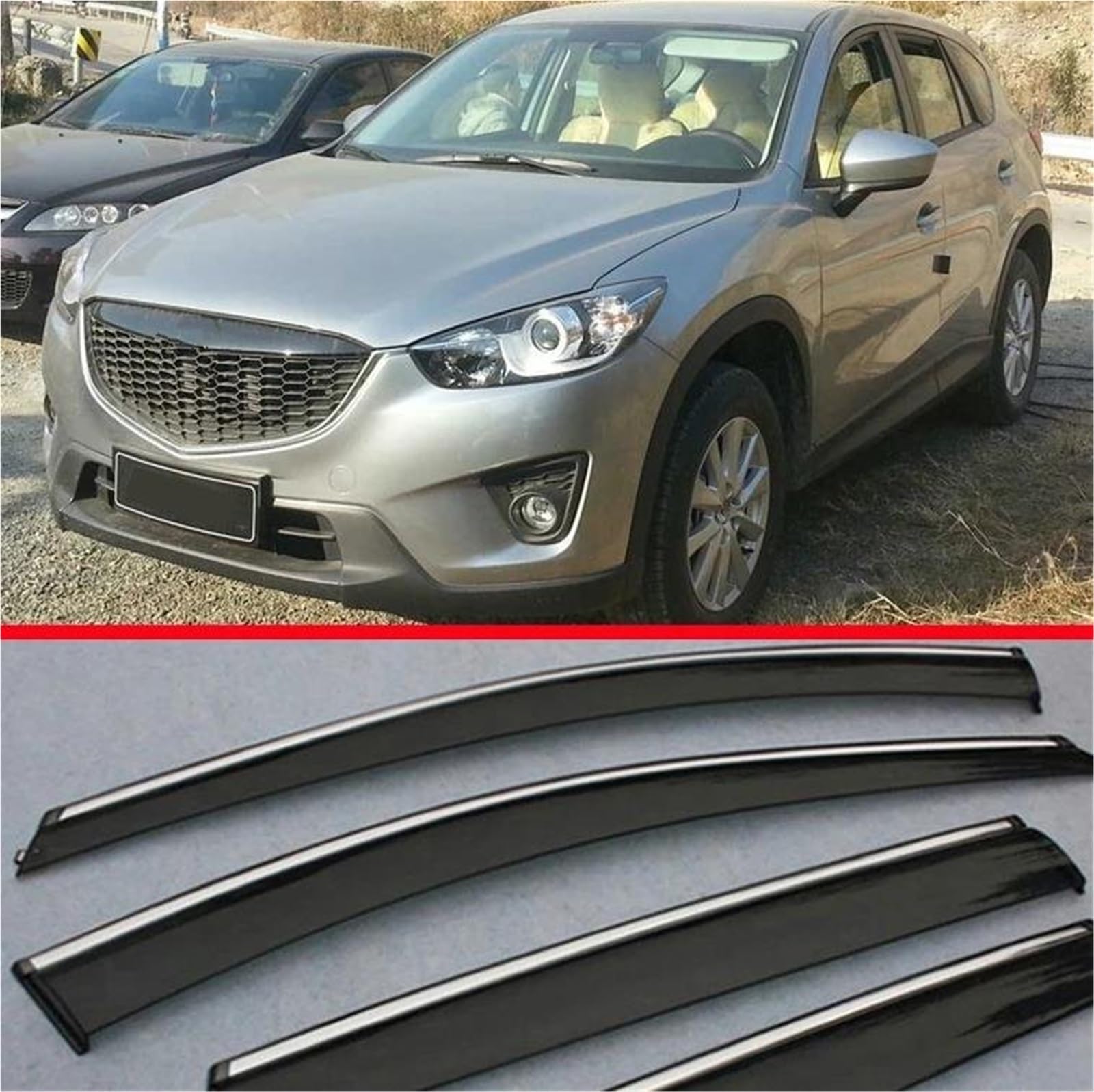 Seitenscheiben-Windabweiser Fenster Windabweiser Visier Regen/Sonnenschutz Vent Für Mazda Für CX-5 2012-2014 Auto Zubehör Aufkleber Auto Regenabweiser von SQIFBA