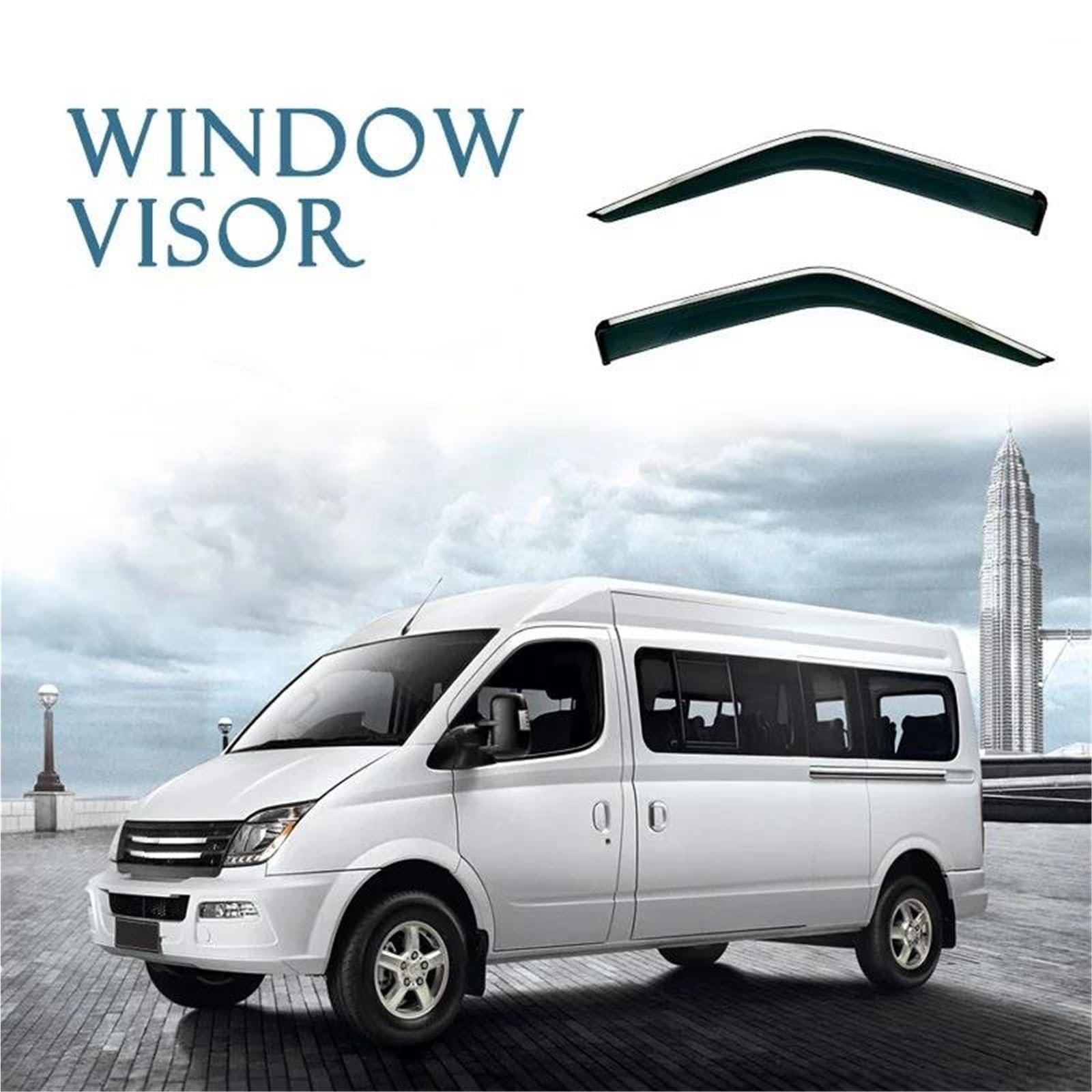 Seitenscheiben-Windabweiser Fenstervisier Für MAXUS LDV Ma 2004–2023+ Vent Ventvisor Wind Visiere Regenschutz Sonnenschutz Visier Türvisier Auto Regenabweiser(PC Stainless Steel) von SQIFBA