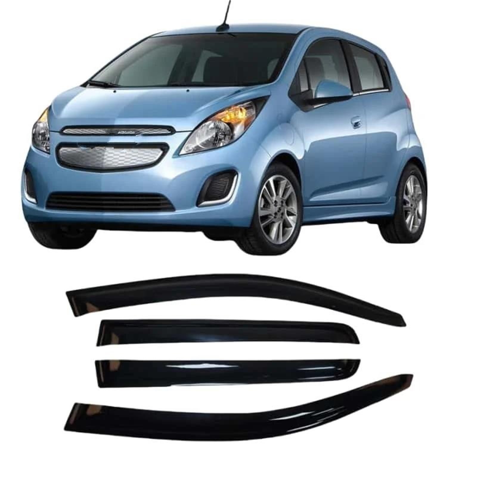 Seitenscheiben-Windabweiser Für Chevy Für Spark 2011-2016 Fließheck Auto Fenster Visiere Regen Sonnenschutz Vent Windabweiser Moulding Trim Auto Regenabweiser von SQIFBA