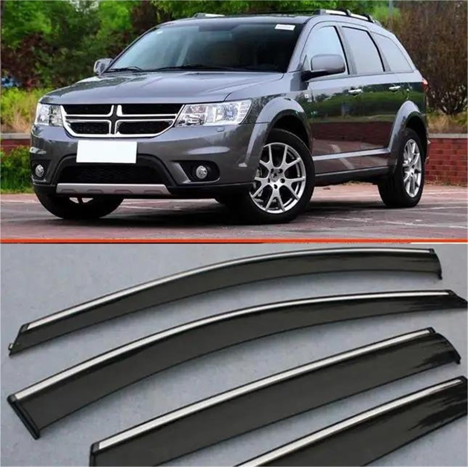 Seitenscheiben-Windabweiser Für Dodge Für Journey 2013-2015 Fenster Windabweiser Visier Regen/Sonnenschutz Vent Auto Zubehör Aufkleber Auto Regenabweiser von SQIFBA