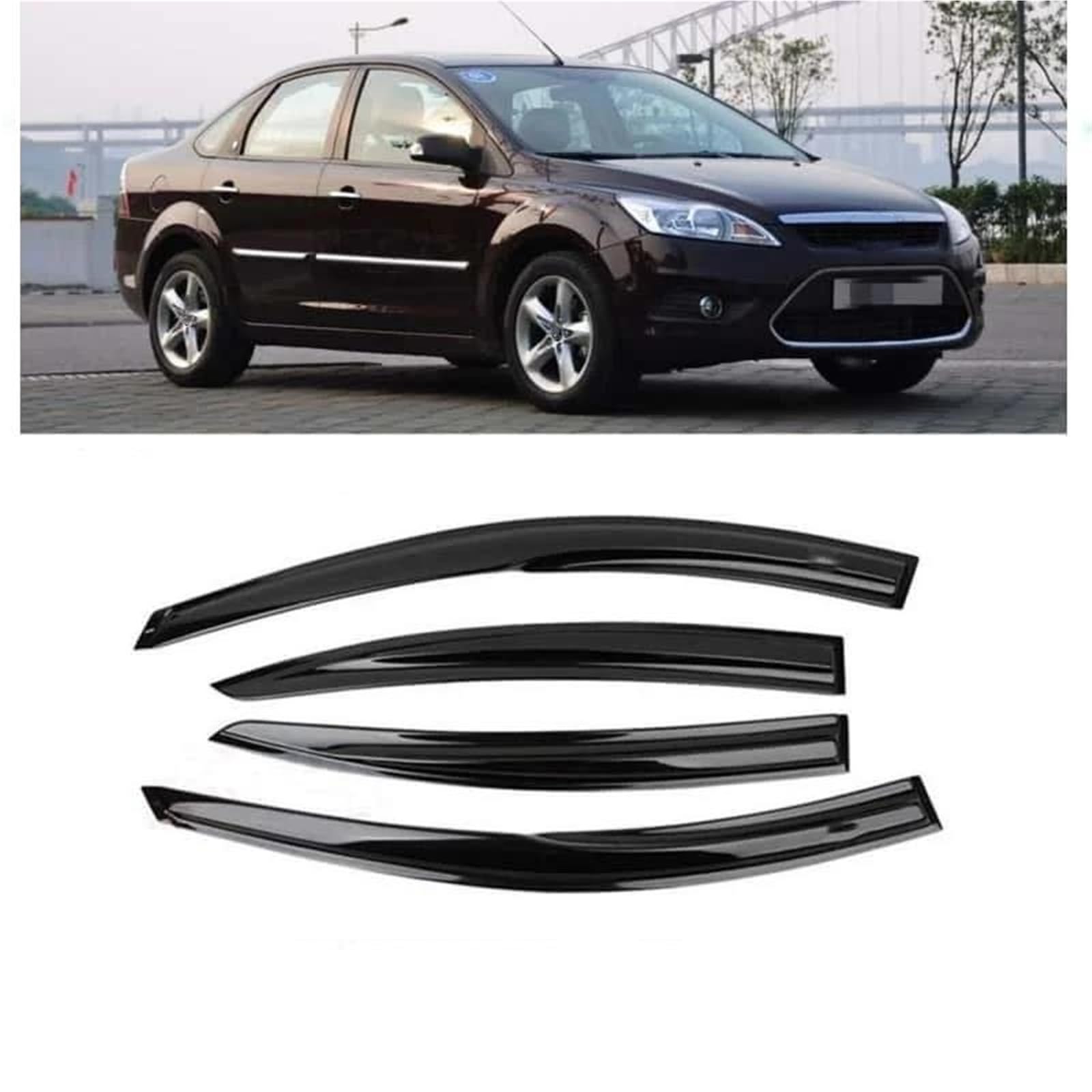 Seitenscheiben-Windabweiser Für Ford Für Focus 2 Für MK2 2007-2011 Autos Fenster Visier Deflektor Sonne Regen Wache Shade Schutz Abdeckung Auto Regenabweiser von SQIFBA