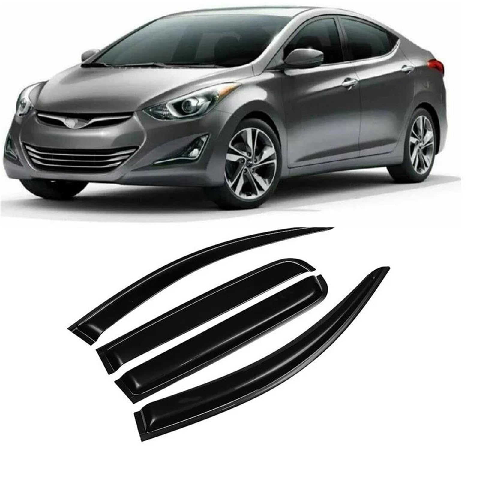 Seitenscheiben-Windabweiser Für Hyundai Für Elantra 2011-2016 Fenster Visier Regen Sonnenschutz Trim Deflektor Schatten Markise Shelter Regenmantel Auto Regenabweiser von SQIFBA