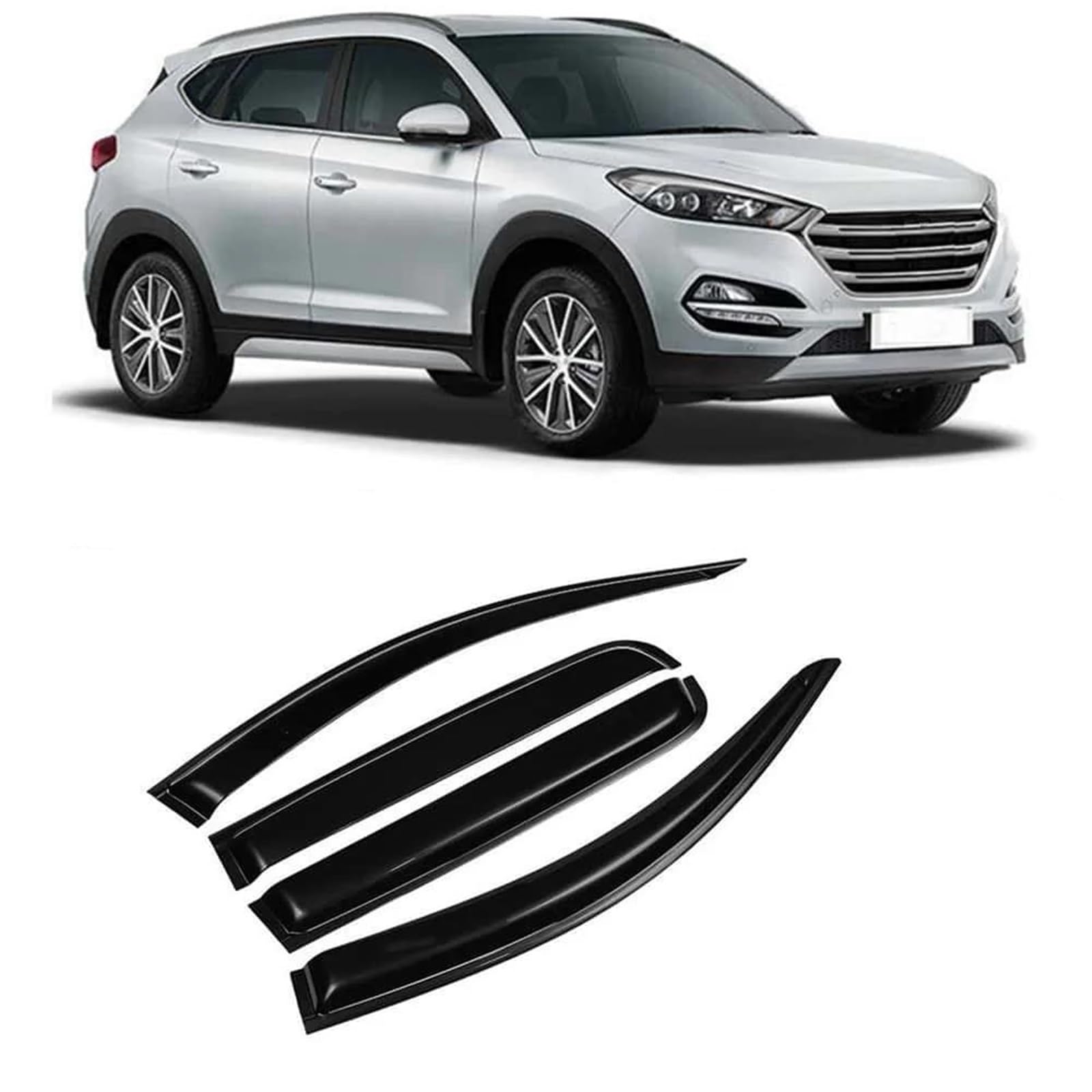 Seitenscheiben-Windabweiser Für Hyundai Für Tucson 2015-2020 Autos Fenster Visiere Regen Sonnenschutz Vent Windabweiser Schlanke Form Trim Auto Regenabweiser von SQIFBA