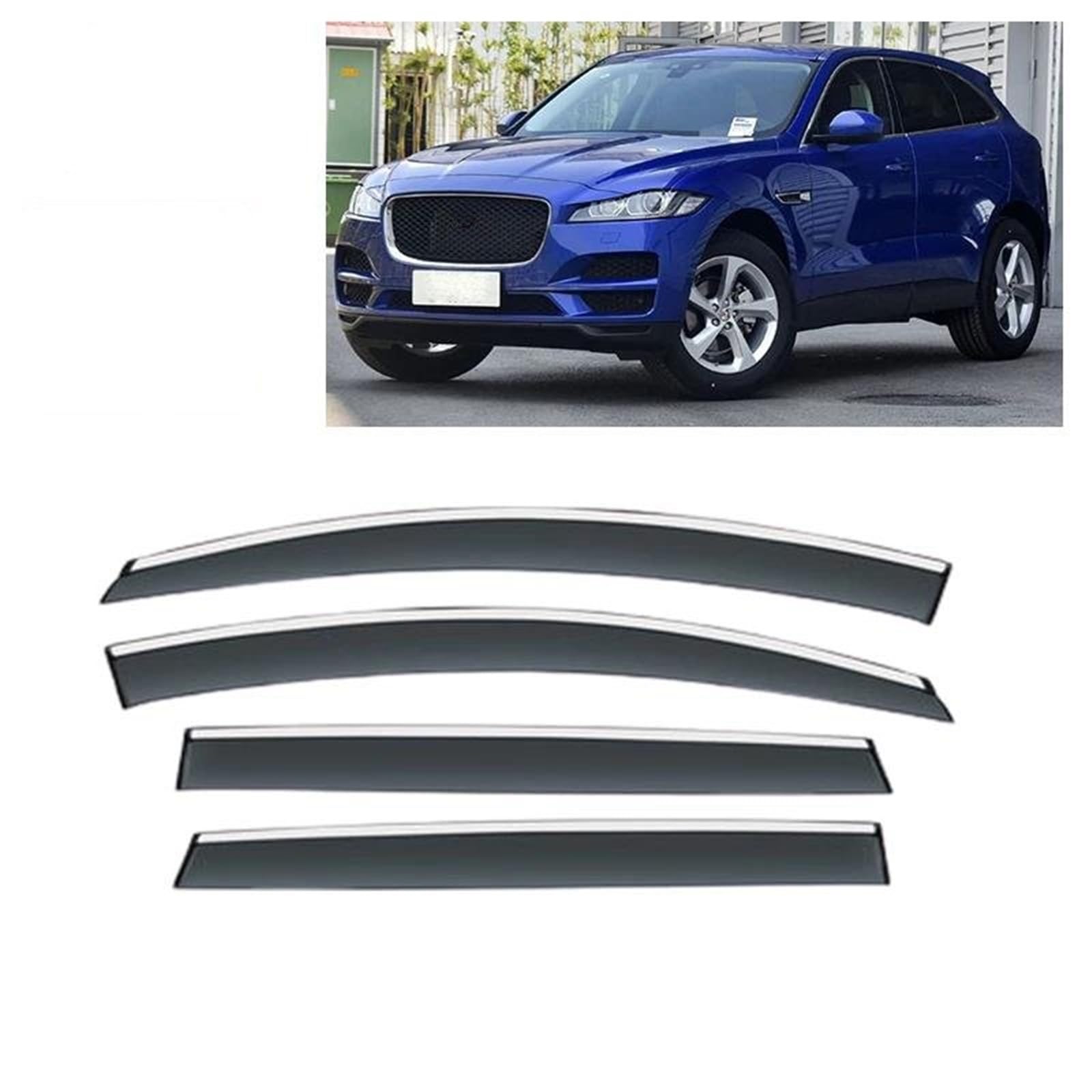 Seitenscheiben-Windabweiser Für Jaguar Für F-PACE 2016-2022 Fenster Visiere Regen Guard Regen Abdeckung Markise Schild Vent Guard Shade Auto Regenabweiser von SQIFBA