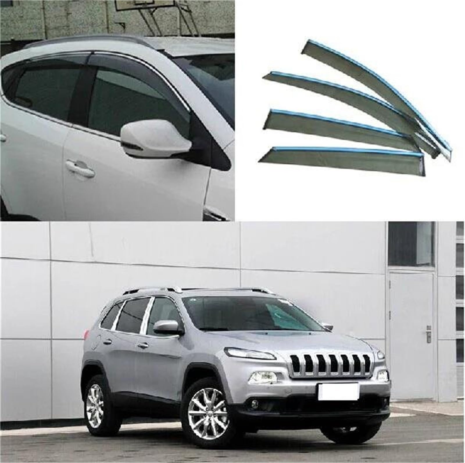 Seitenscheiben-Windabweiser Für Jeep Für Cherokee Begrenzte 2014-2017 Fenster Windabweiser Visier Regen/Sonnenschutz Vent Auto Zubehör Auto Regenabweiser von SQIFBA