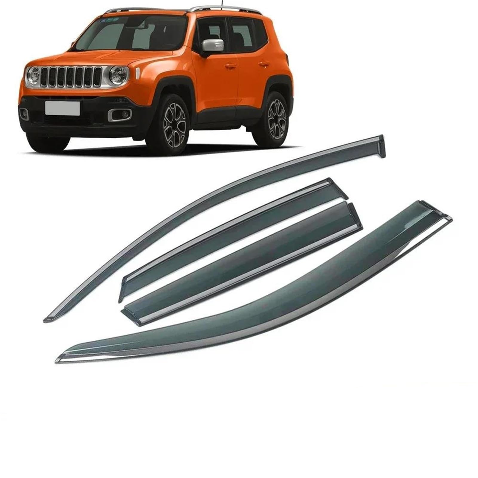 Seitenscheiben-Windabweiser Für Jeep Für Renegade 2014-2023 Auto Fenster Sonne Regen Schatten Visiere Schild Shelter Deflektor Abdeckung Rahmen Auto Regenabweiser von SQIFBA