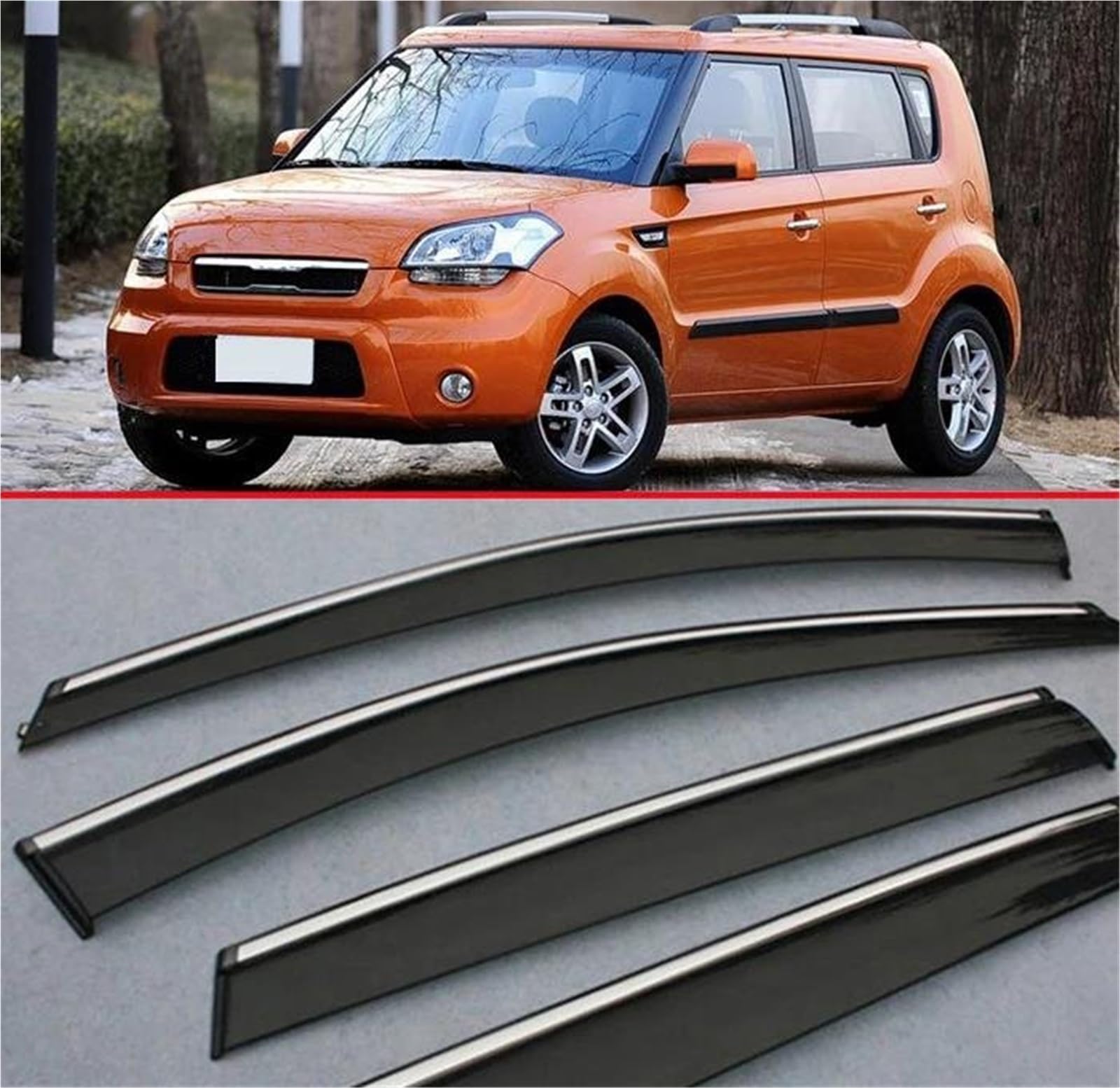 Seitenscheiben-Windabweiser Für Kia Für Soul 2010-2013 Fenster Windabweiser Visier Regen/Sonnenschutz Vent Auto Zubehör Aufkleber Auto Regenabweiser von SQIFBA