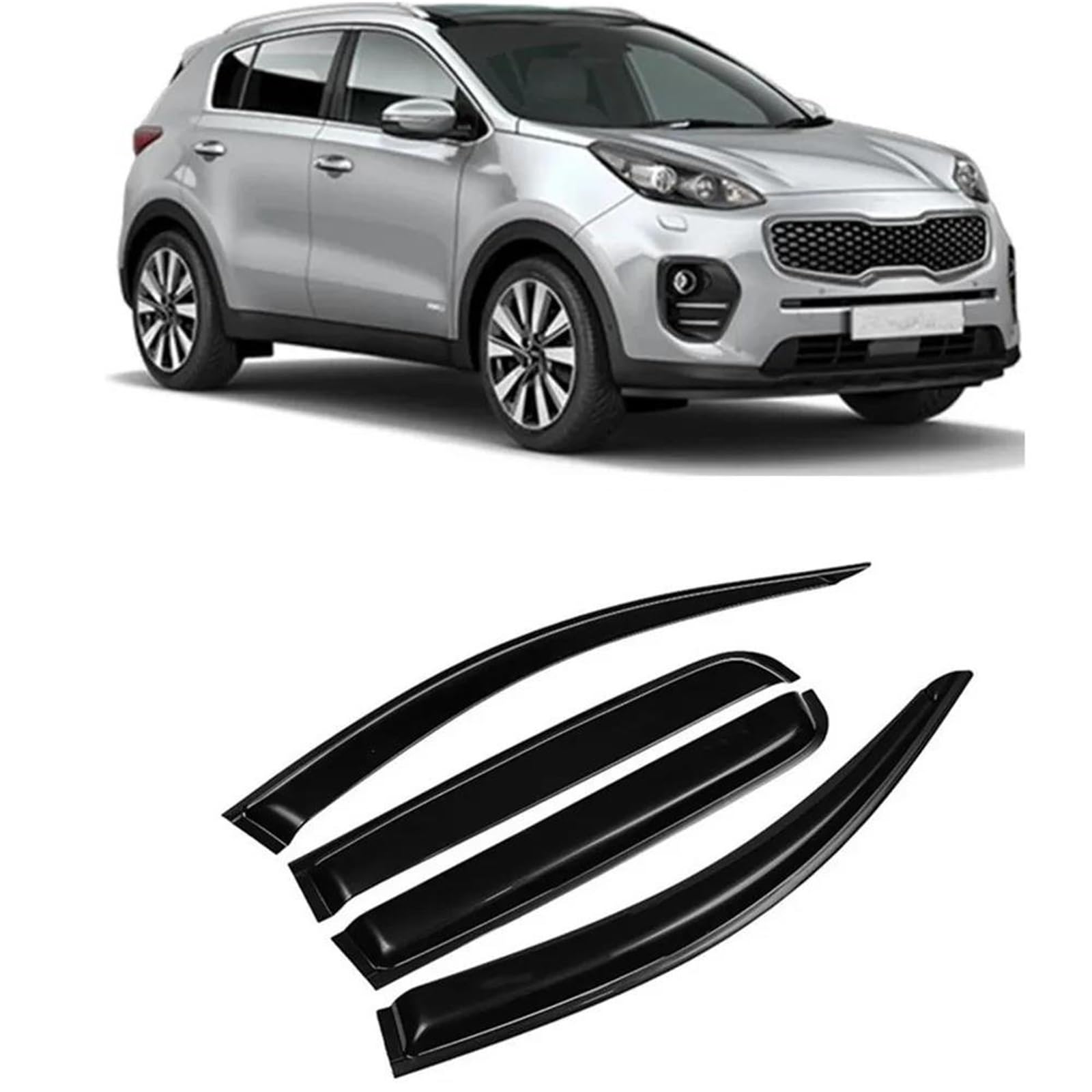 Seitenscheiben-Windabweiser Für Kia Für Sportage KX5 2017-2021 Fenster Visier Wind Regen Sonne Rauch Vent Schatten Markise Shelter Abdeckung Auto Regenabweiser von SQIFBA