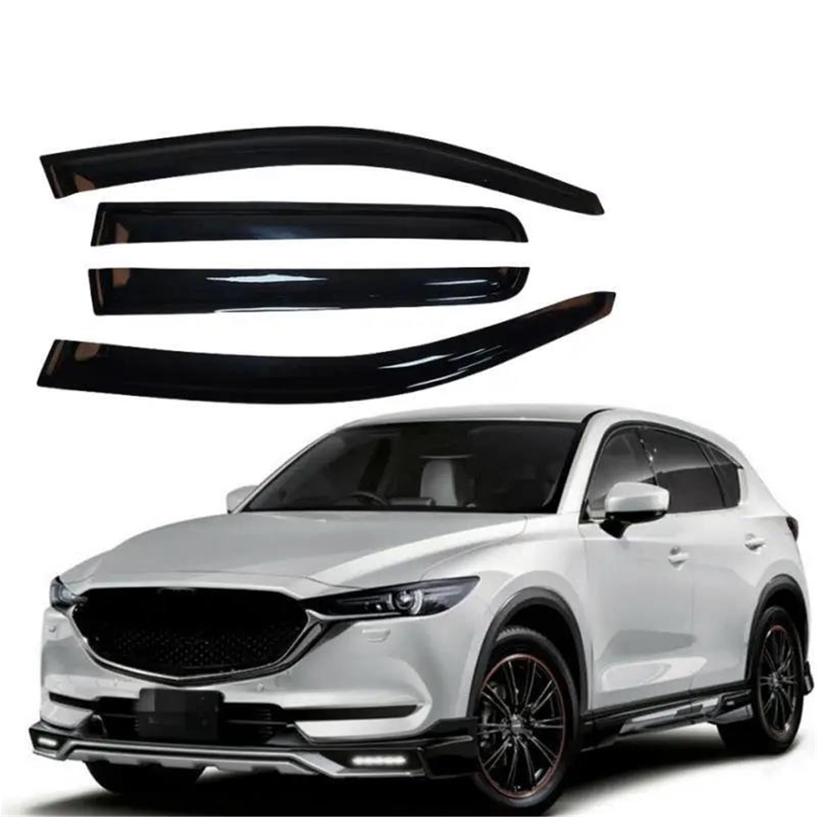 Seitenscheiben-Windabweiser Für Mazda Für CX-5 2018-2021 Fenster Visier Deflektor Sonne Regen Schutz Markise Unterstände Außen Auto Styling Auto Regenabweiser von SQIFBA