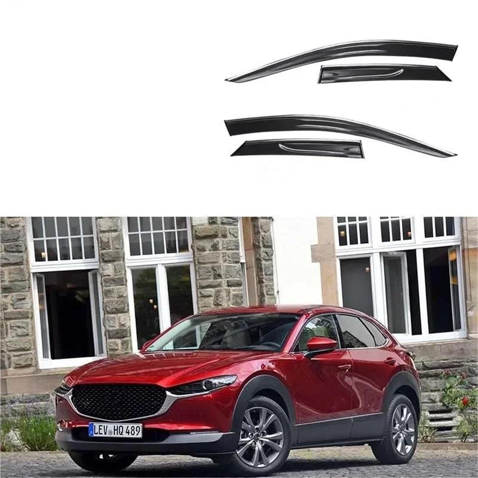 Seitenscheiben-Windabweiser Für Mazda Für Cx-30 Fenster Visier Auto Regen Wache Schild Deflektoren Markise Trim Abdeckung Außen Auto Styling Auto Regenabweiser von SQIFBA