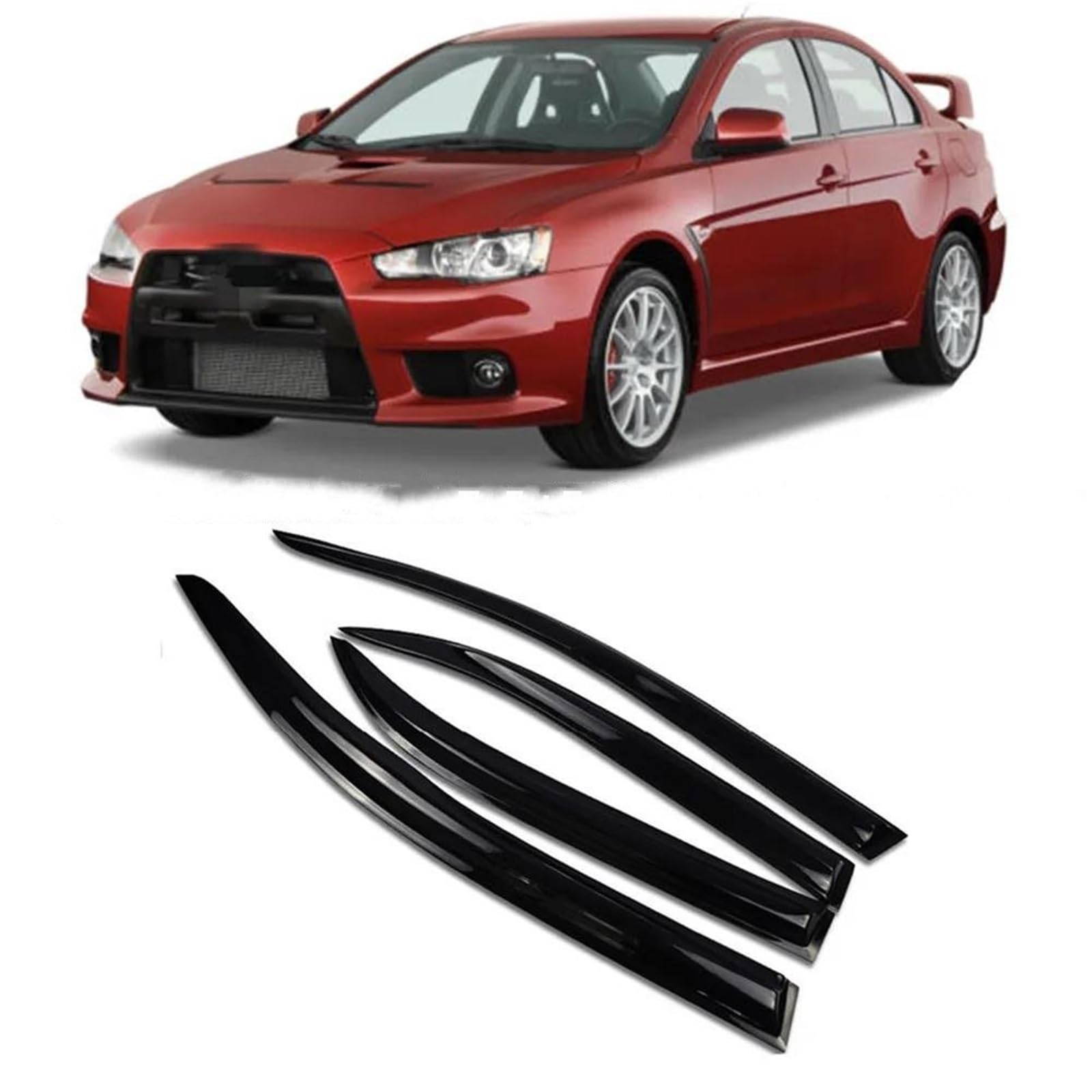 Seitenscheiben-Windabweiser Für Mitsubishi Für Lancer EX 2008-2017 Auto Fenster Visiere Regen Sonnenschutz Vent Windabweiser Moulding Trim Auto Regenabweiser von SQIFBA