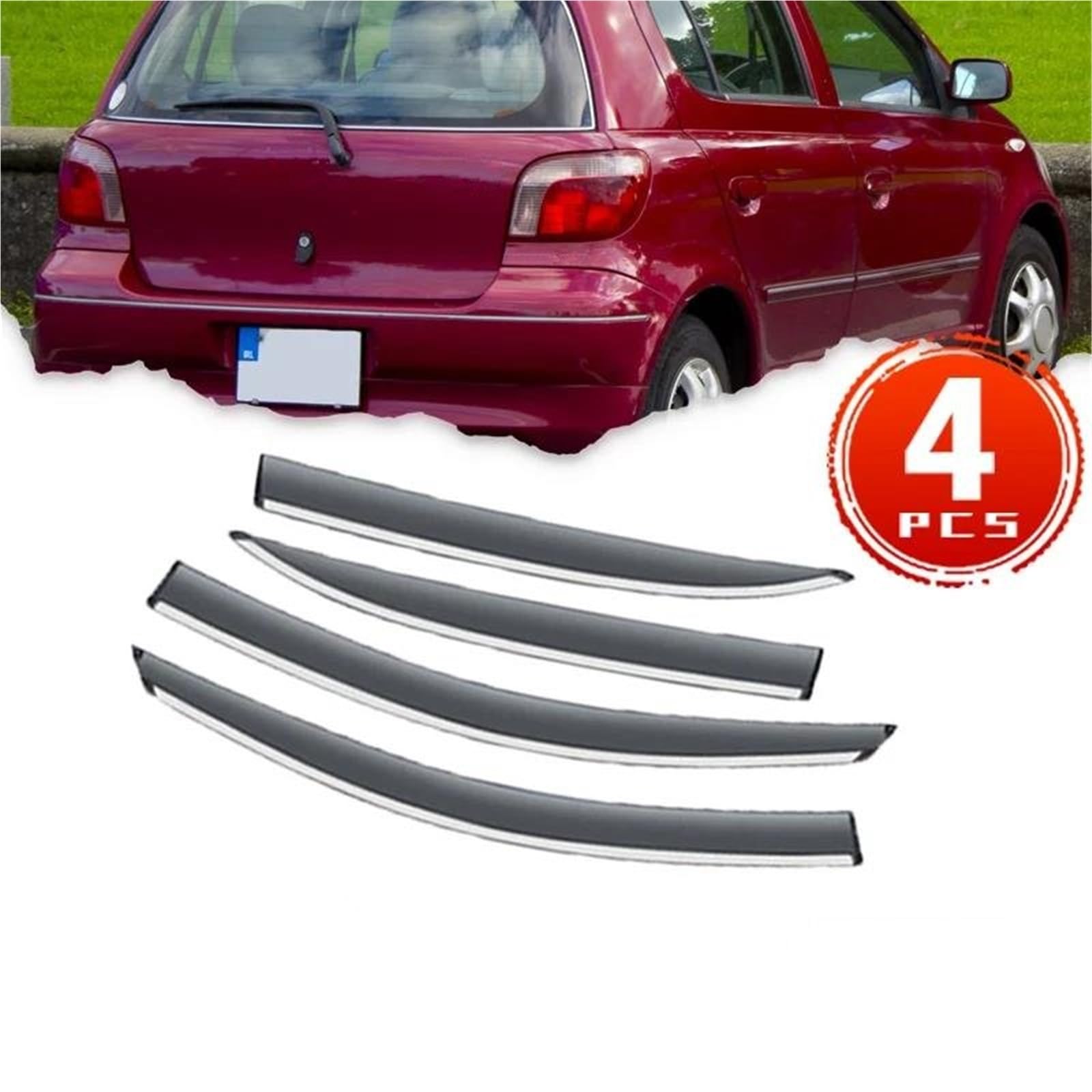 Seitenscheiben-Windabweiser Für Toyota Für Vitz XP10 Hatch Für Yaris Für Echo 5-tür 1999~2005 Auto Seite Fenster Visiere Regen Augenbraue Auto Regenabweiser von SQIFBA