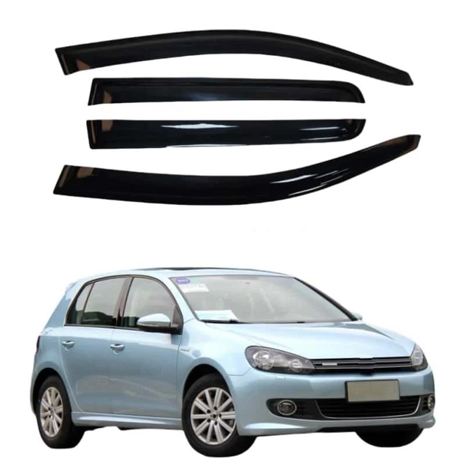 Seitenscheiben-Windabweiser Für VW Für Golf 6 MK6 Fließheck 2009-2013 Fenster Visiere Regen Sonnenschutz Vent Windabweiser Moulding Trim Auto Regenabweiser von SQIFBA