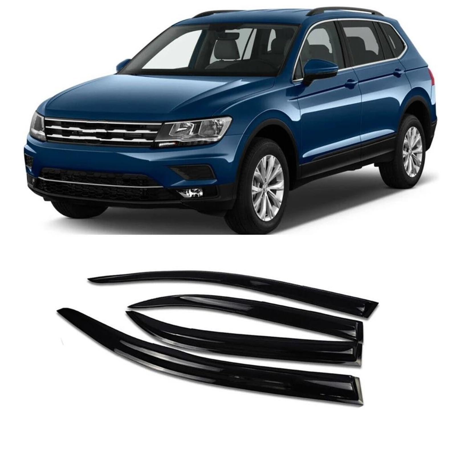 Seitenscheiben-Windabweiser Für VW Für Tiguan L 2017-2021 Auto Fenster Visier Regen Sonnenschutz Vent Windabweiser Wetterschutz Moulding Trim Auto Regenabweiser von SQIFBA