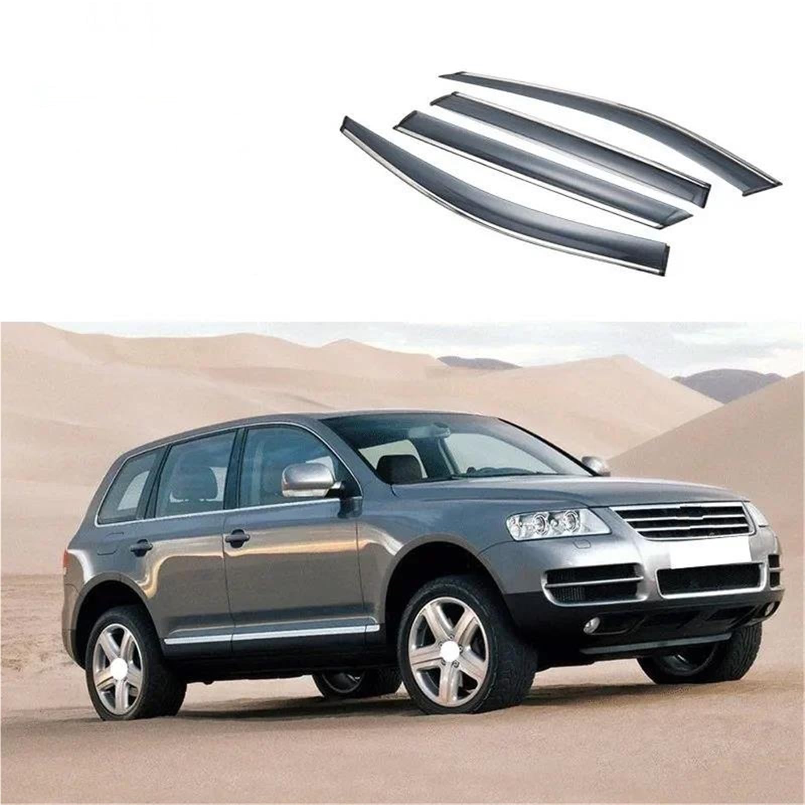 Seitenscheiben-Windabweiser Für VW Für Touareg 2006-2010 Fenster Visier Auto Regen Schild Deflektoren Markise Trim Abdeckung Außen Auto Regenabweiser von SQIFBA