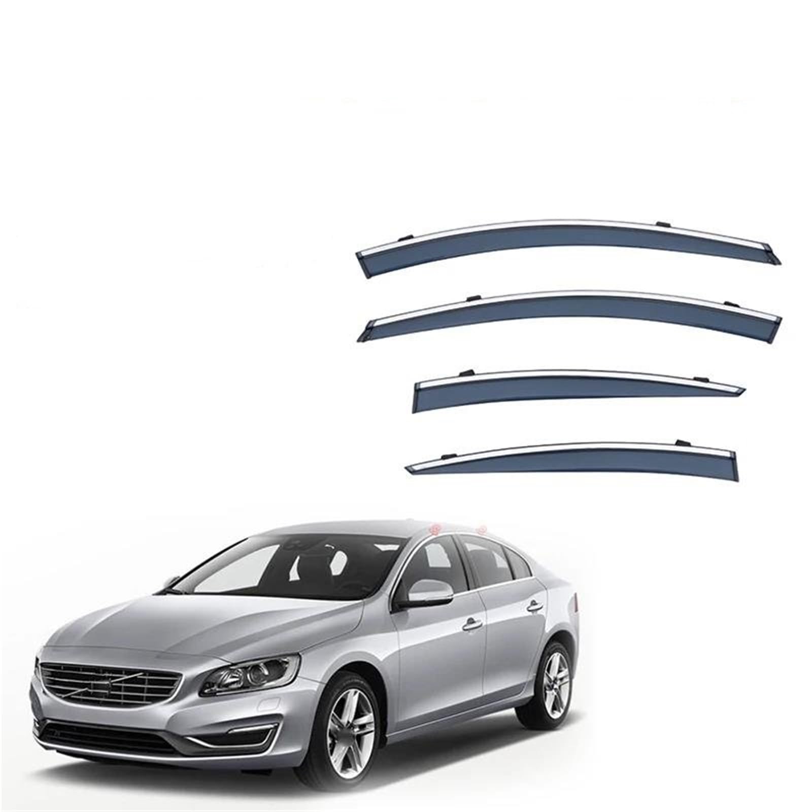 Seitenscheiben-Windabweiser Für Volvo Für S60 2011-2019 Auto Fenster Trim Unterstände Vent Shades Sonne Regen Schutz Deflektor Abdeckung Schild Auto Regenabweiser von SQIFBA