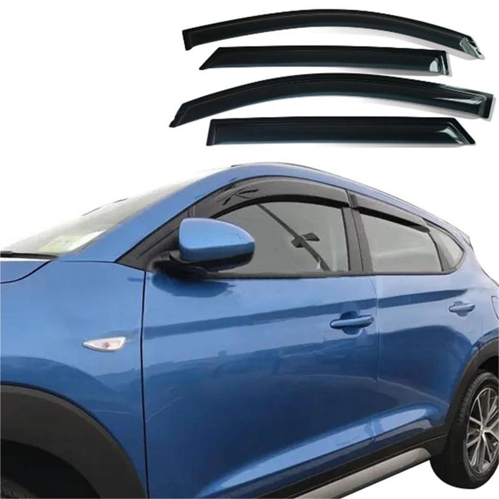 Seitenscheiben-Windabweiser Seite Fenster Visier Für Hyundai Für Tucson 2015-2021 Auto Regen Schild Regen Sonnenschutz Deflektoren Wetterschild Auto Regenabweiser von SQIFBA