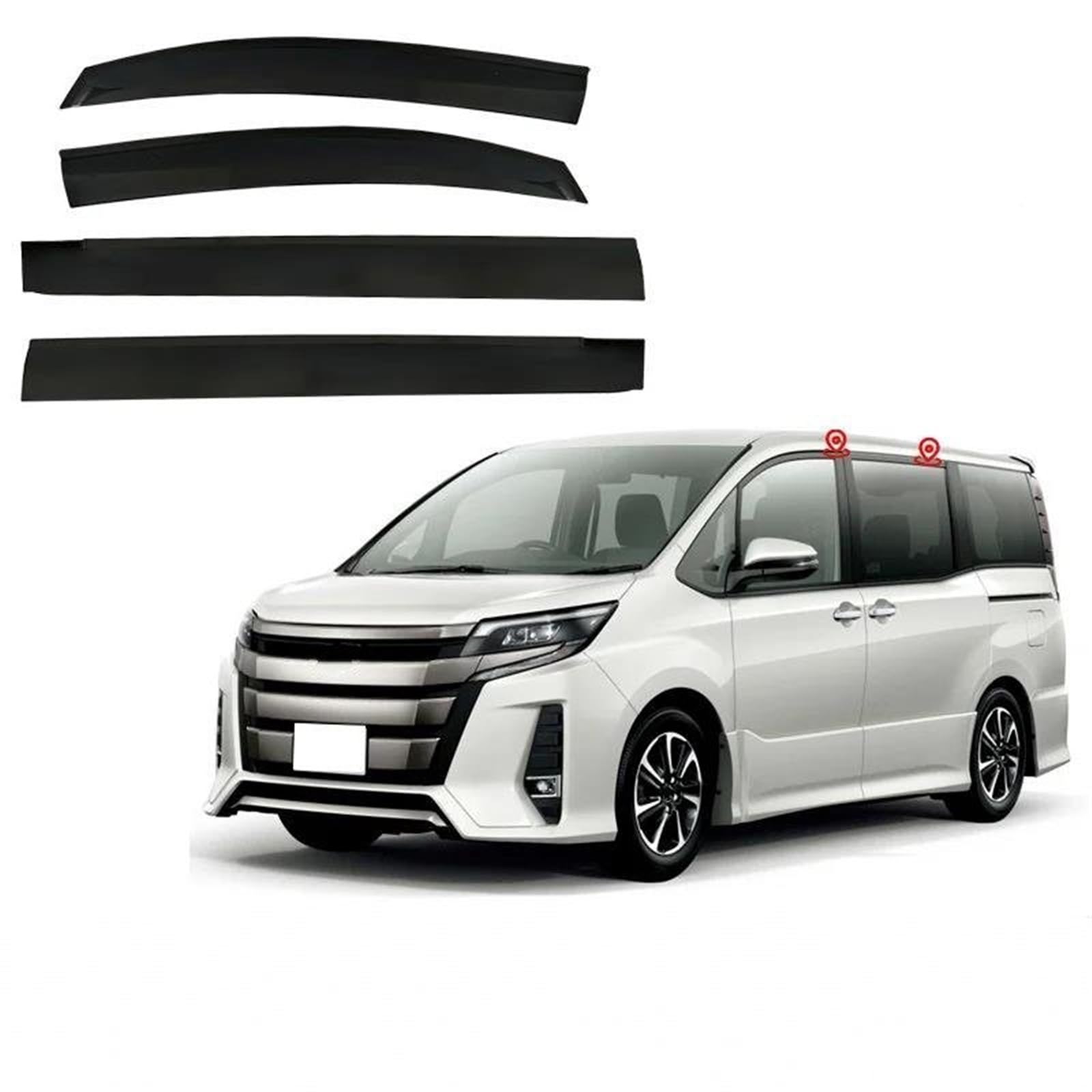 Seitenscheiben-Windabweiser Tür Visier Für Toyota Für Noah Für Esquire Für Voxy NAV1 MK3 R80 2014-2021 Fenster Visier Vent Windabweiser Auto Regenabweiser von SQIFBA